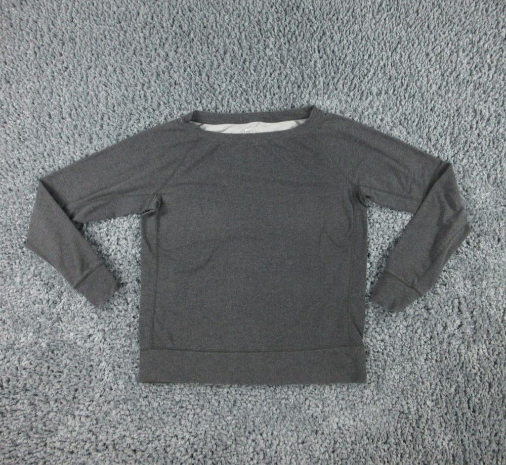 Nike Shirt Womens Large Gray Dri-Fit Long Sleeve Pullover